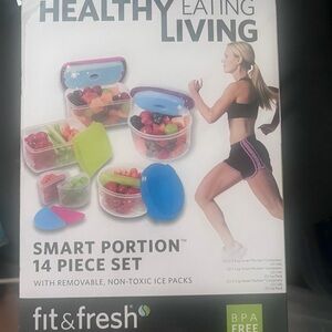 Smart Portion 14 Piece Set - Blue and Pink